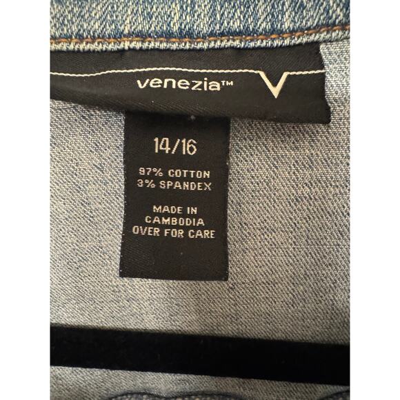Venezia Light Wash Blue Denim Jean Jacket Size 14/16 - Picture 4 of 4